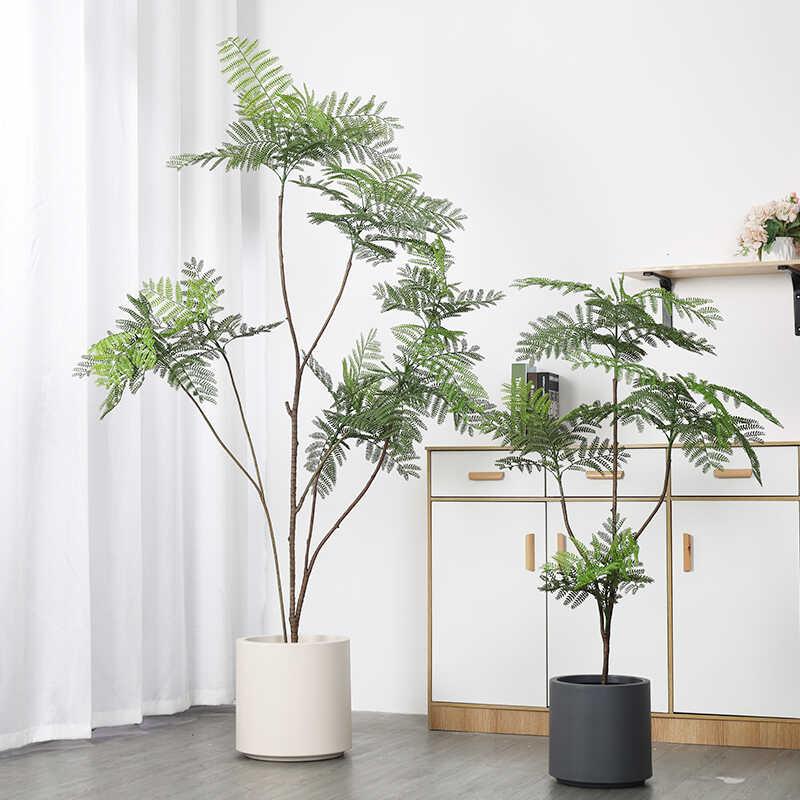 彷真绿色植物高端轻奢蓝色的花楹假树室内装饰彷真大植物客厅高级