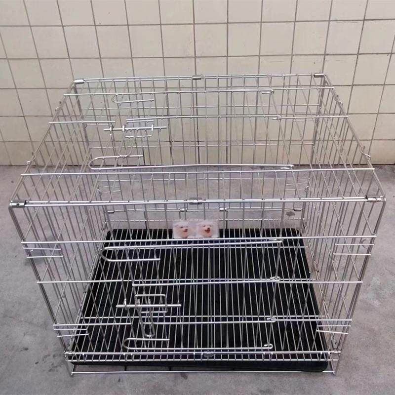 纯不锈钢狗笼不生锈折叠式宠物笼泰迪狗猫笼子鸽子笼中小犬耐用品