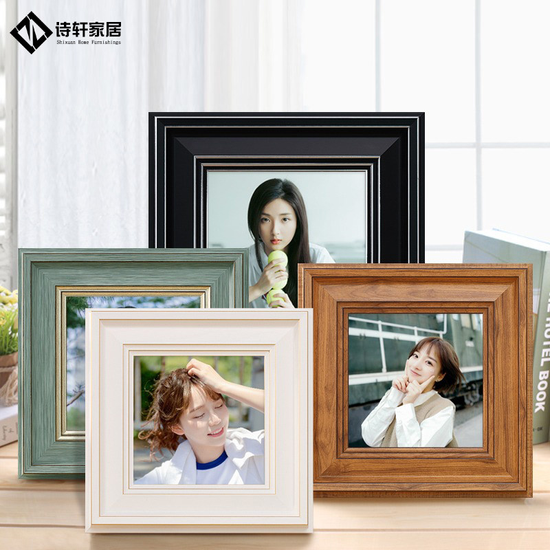 正方形相框摆台冲洗打印美女画框写真照片集挂墙定制加做成外框架