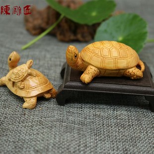 陈雕匠小叶黄杨木雕工艺品摆件手把件乌龟实木手工雕刻礼品长寿龟