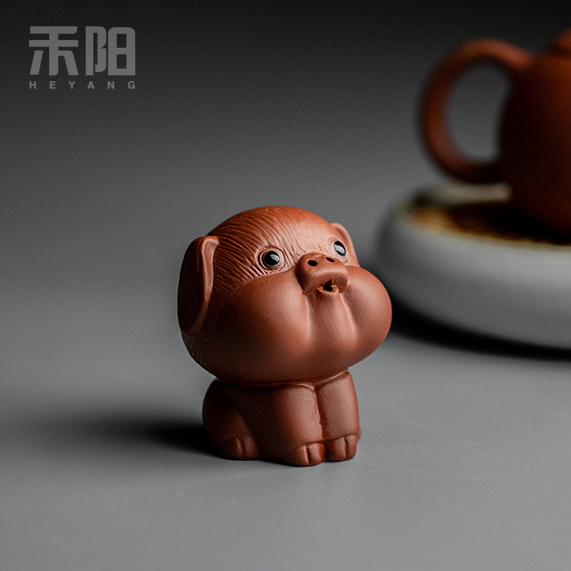 禾阳迷你茶宠小猪宠物摆件精品可养招财创意茶桌紫砂茶艺茶具配件
