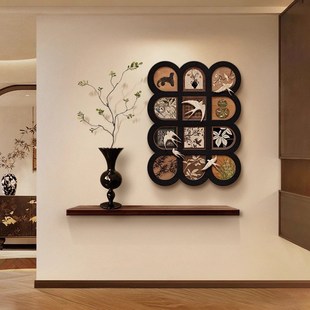 中古风玄关装饰画法式复古走廊过道挂画高级感入户正对门拱形壁画