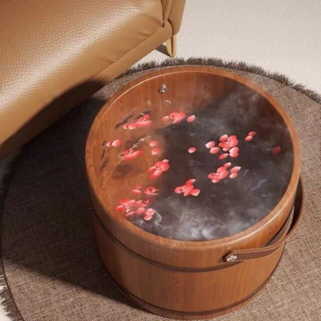 木桶女士冬天小腿足浴木盆中医保温足盆柏木洗脚养护泡脚桶手提加