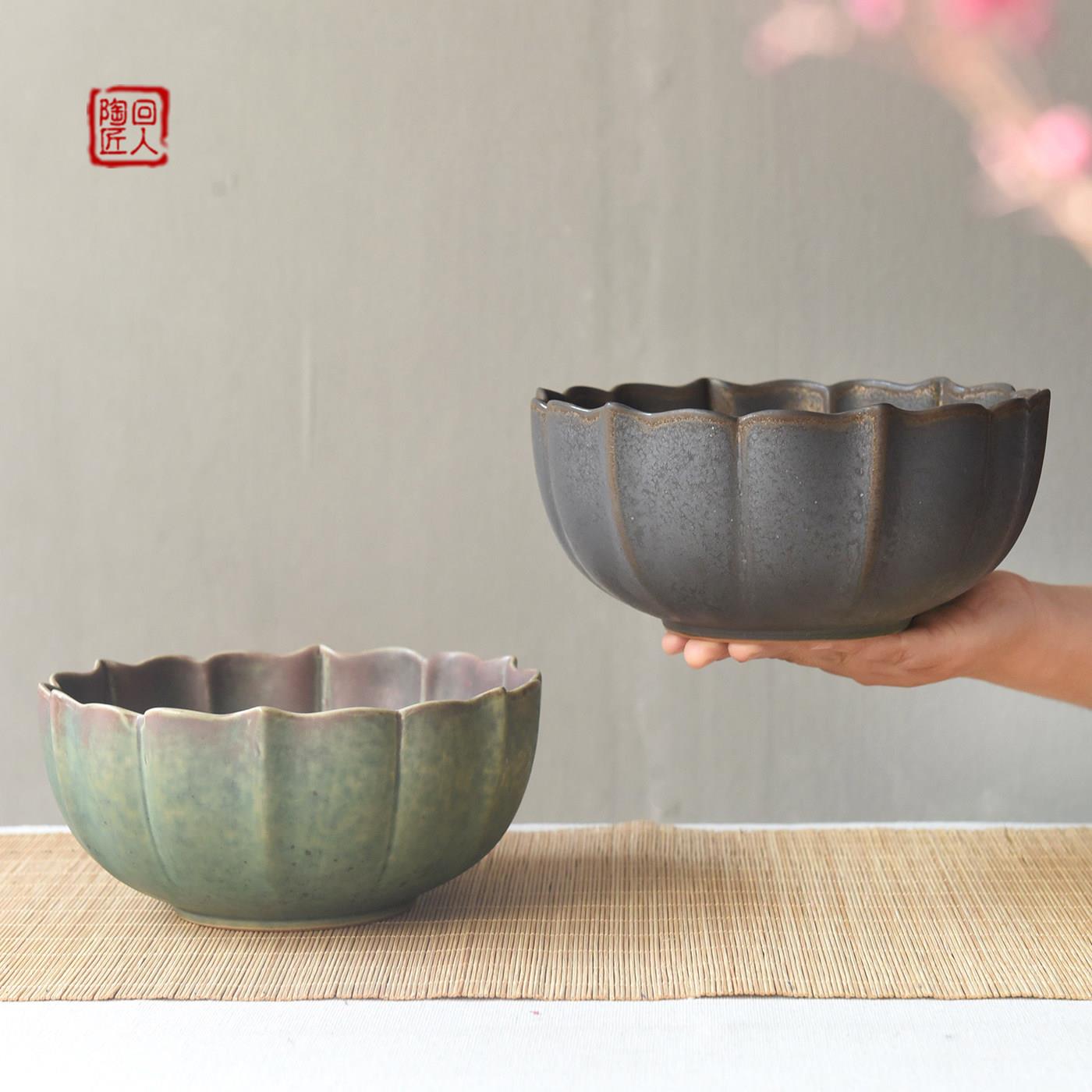 陶瓷茶洗大号水盂笔洗茶杯碗复古窑变水洗功夫茶具配件茶杯收纳盆