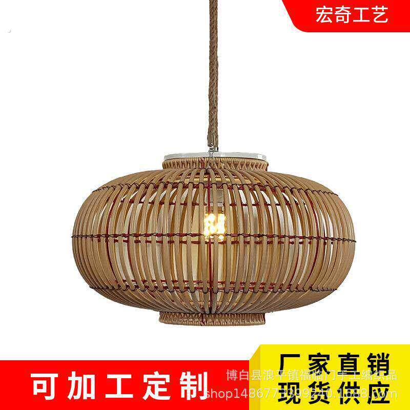 工厂直售彷藤手工艺编织太阳能灯笼店铺庭院公园太阳能装饰灯