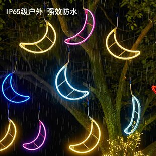 挂树灯led五角星灯月亮雪花灯防水户外工程亮化街道景观装饰灯