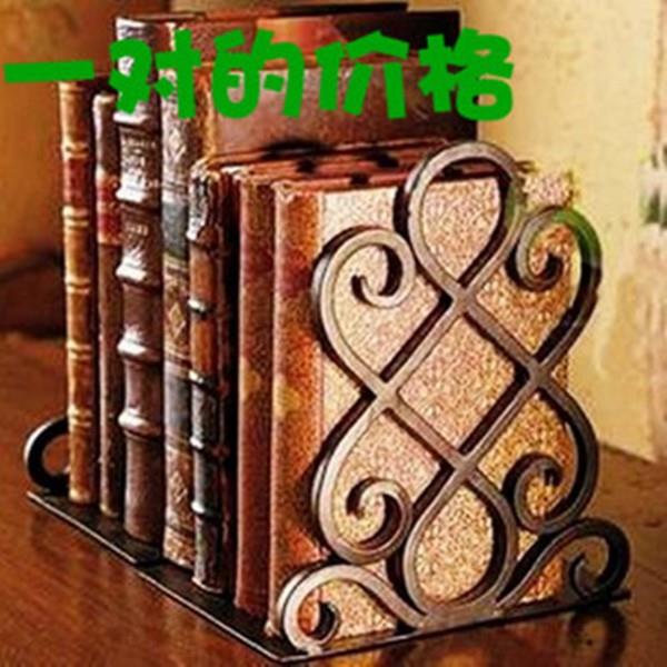 欧式创意铁艺书立架伸缩金属书挡书托书夹板整理课本书本收纳层架