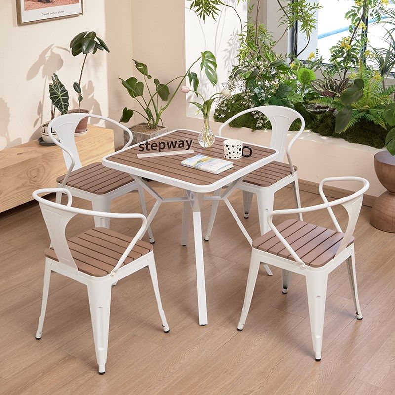 户外桌椅露天休闲露营庭院阳台茶桌防水防晒奶茶店塑木小圆桌组合,住宅家具,桌椅套件,淘宝优惠券,粉丝福利购,淘宝优惠卷