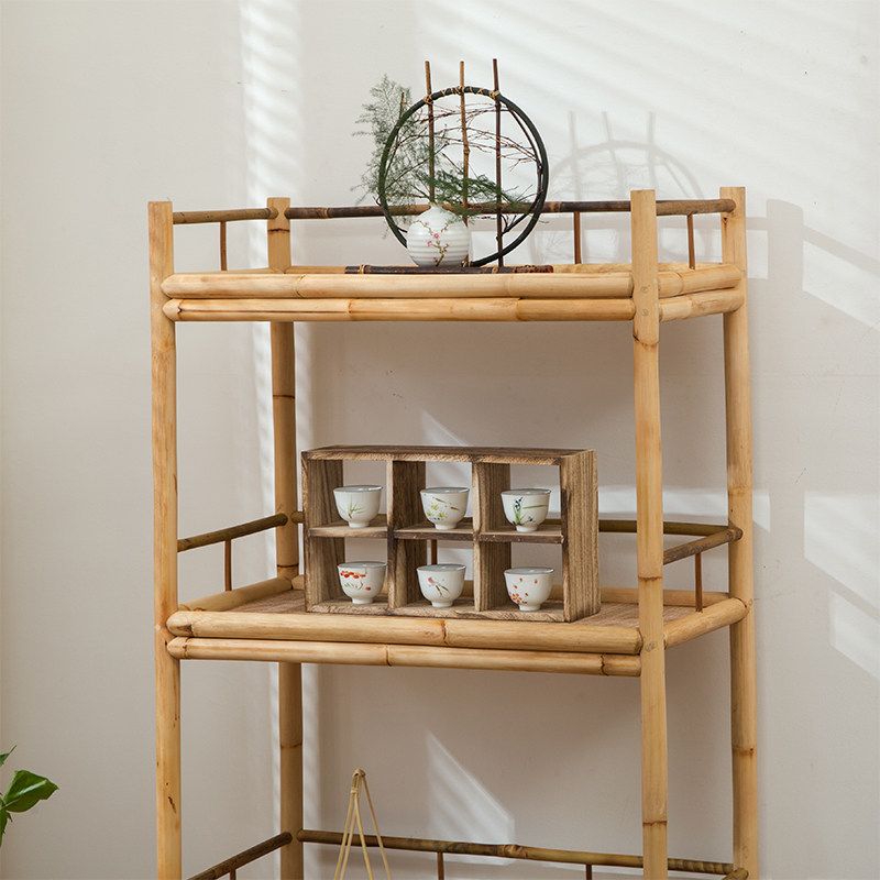 日式竹茶棚博古架 边柜茶几竹制茶具收纳展示 湘妃斑竹多宝阁书架,住宅家具,多宝格/博古架,淘宝优惠券,粉丝福利购,淘宝优惠卷