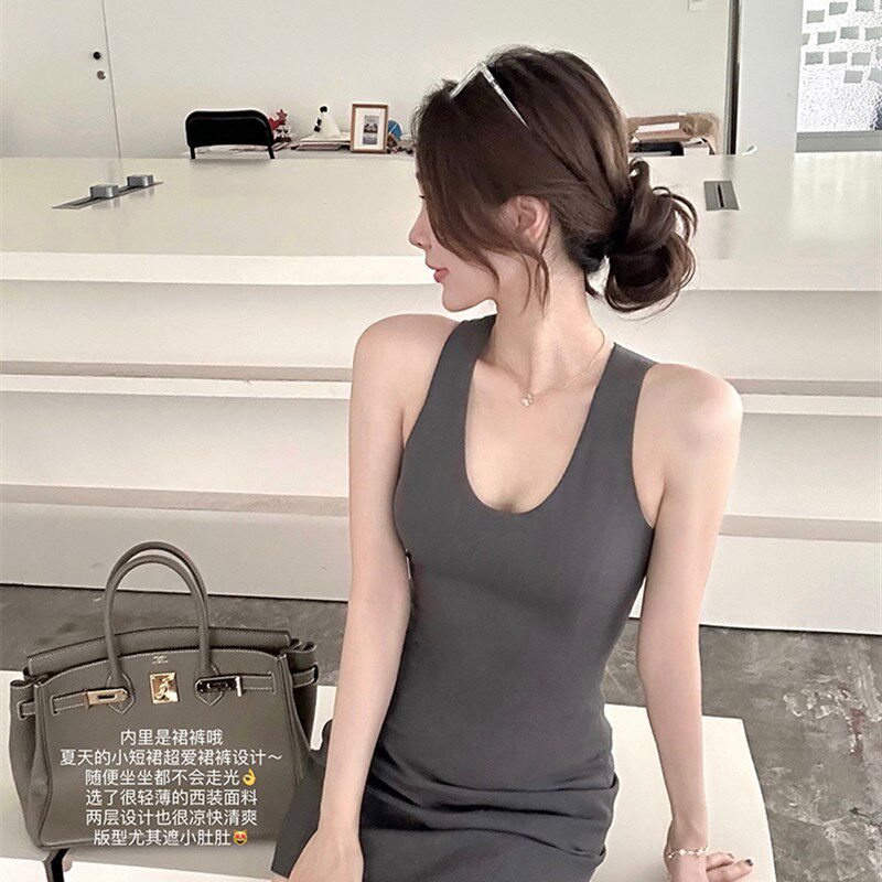 CCZEE 夏季序曲 西装背心连衣裙女气质显瘦性感无袖包臀吊带裙裤