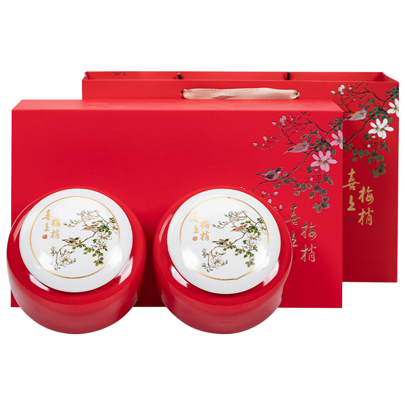 精致茶叶罐陶瓷包装茶叶空礼盒红绿茶碧螺春龙井半斤通用定制logo