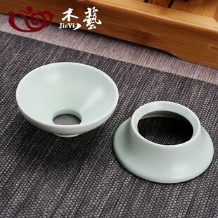 陶瓷茶漏茶滤网纱泡茶漏斗创意过滤网茶叶茶隔过滤器功夫茶具配件