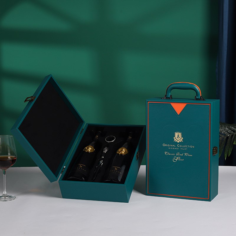 高档红酒包装礼盒单支装红酒木盒2葡萄酒箱子双皮加木定制白酒盒