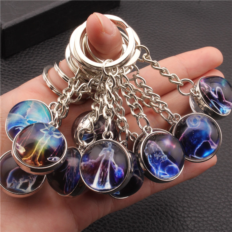 个性创意十二星座钥匙扣男女太空人汽车钥匙挂件金属锁匙扣网红,节庆用品/礼品,钥匙扣,淘宝优惠券,粉丝福利购,淘宝优惠卷