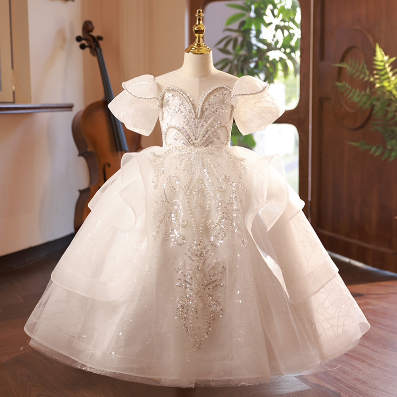 儿童晚礼服高端女童公主裙模特走秀小女孩主持人钢琴比赛演出服