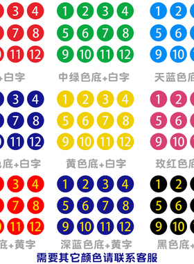 数字号码贴纸防水10CM编号贴桌号贴餐厅餐馆饭店舞蹈比赛参赛选手