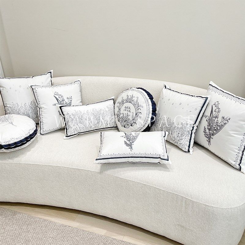 铃兰烟灰轻奢抱枕沙发卧室靠垫客厅床头毛绒汽车靠枕含芯布艺枕套,居家布艺,靠垫/抱枕,淘宝优惠券,粉丝福利购,淘宝优惠卷