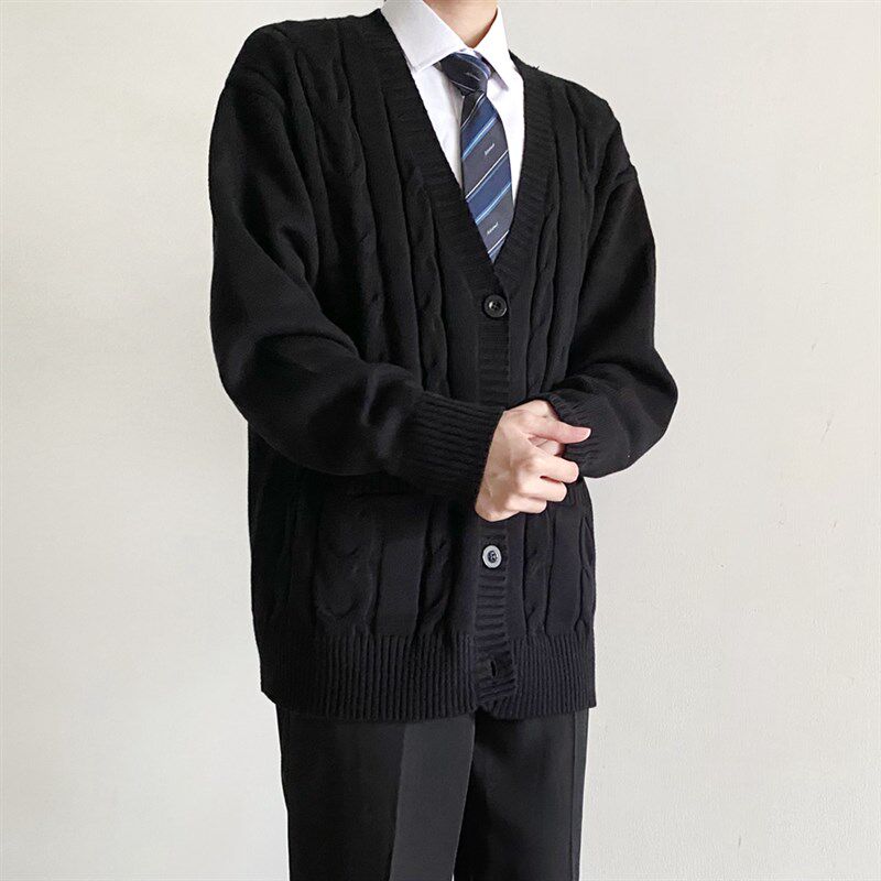 【刺篇】高桥 DK制服开衫毛衣学院风长袖黑色针织衫休闲外套秋冬