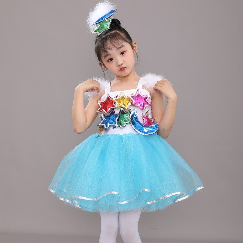 六一儿童演出服女童蓬蓬纱裙幼儿园快乐的小星星舞蹈表演服连衣裙,童装/婴儿装/亲子装,儿童演出服,淘宝优惠券,粉丝福利购,淘宝优惠卷