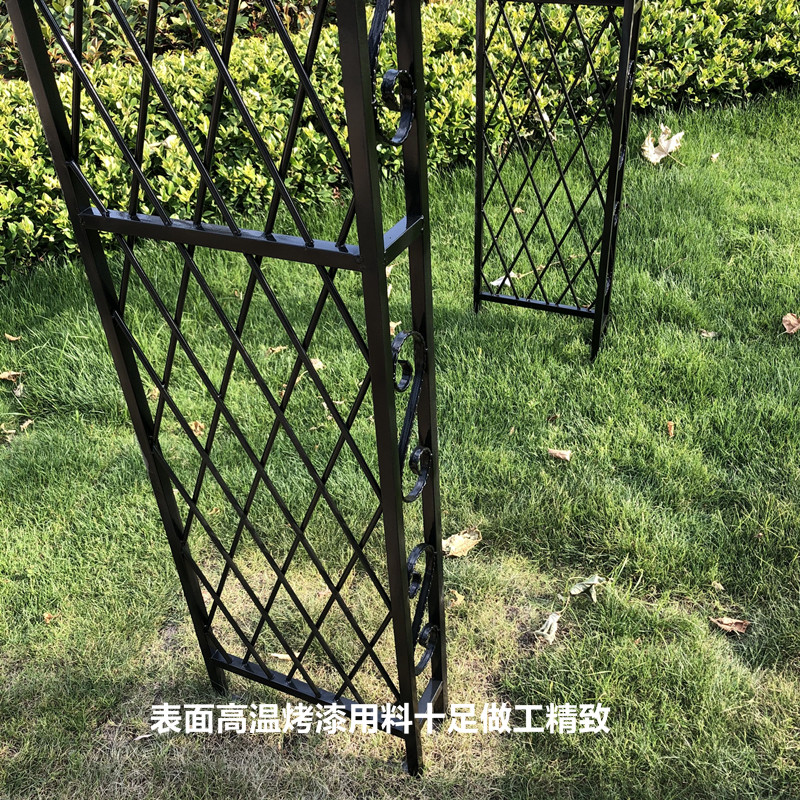 铁艺拱形花架藤月拱门花架铁线莲支架爬藤架欧式铁艺庭院户外拱门