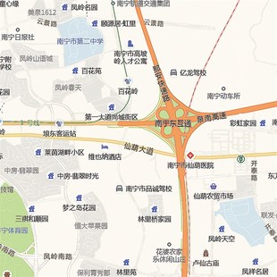 2024新款南宁市城区地图办公室挂图高清防水墙壁装饰实物推荐定制