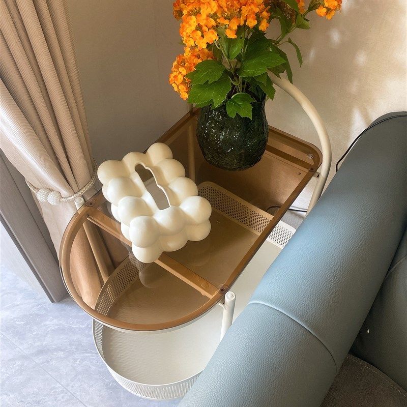 侘寂风客厅沙发边几可移动带轮小茶几收纳边桌小推车玻璃边柜角几,住宅家具,角几/边几,淘宝优惠券,粉丝福利购,淘宝优惠卷