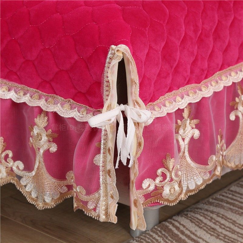 玫红色沙发坐垫水晶毛绒面冬季加厚保暖布艺防滑蕾丝韩式公主少女,居家布艺,沙发垫,淘宝优惠券,粉丝福利购,淘宝优惠卷