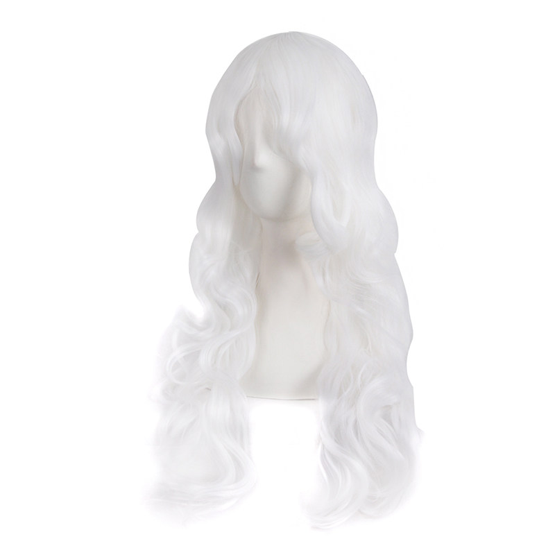 潼漫 cos假发女长卷发大波浪60cm纯白色高温丝全头套长发动漫假毛,美发护发/假发,演出假发,淘宝优惠券,粉丝福利购,淘宝优惠卷