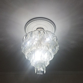 圆形欧式 饰遮盖造型 水晶吊灯池塑料客厅天花板卧室风扇座吸顶盘装