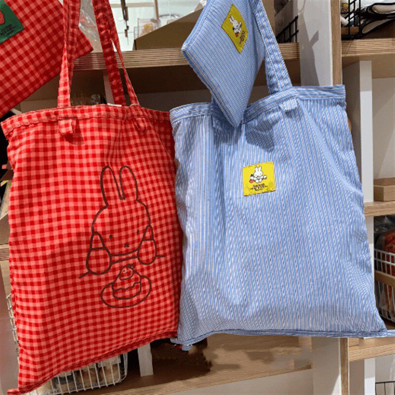 新款条纹格子大容量帆布包环保袋单肩腋下手提购物包,收纳整理,购物袋/环保袋/帆布袋,淘宝优惠券,粉丝福利购,淘宝优惠卷