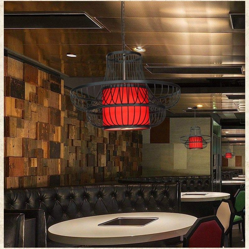 铁艺鸟笼灯吊灯古典创意落地鸟笼灯茶楼酒店餐厅火锅店红灯笼