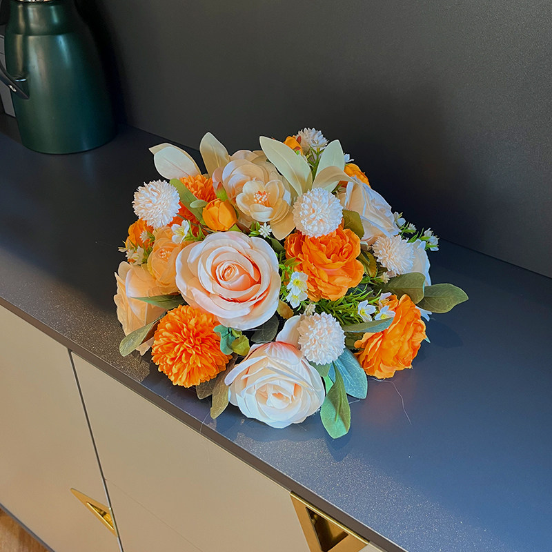 高档酒店大圆桌转盘仿真花餐桌花摆花小餐桌中间摆件装饰花茶几花,家居饰品,餐桌花艺,淘宝优惠券,粉丝福利购,淘宝优惠卷