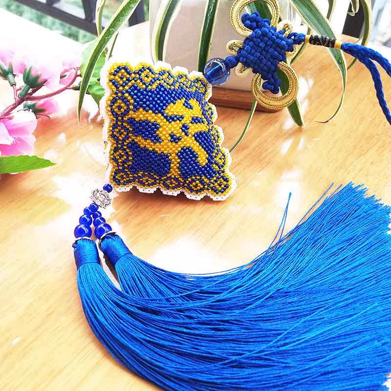 汽车挂件diy手工十字珠绣自己绣车内饰品2021新款平安福符材料包