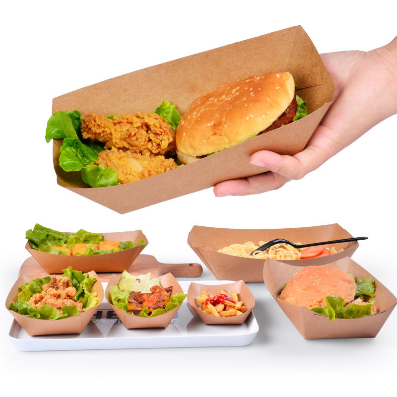 船型蔬菜水果沙拉盒一次性小丸子炸鸡米花薯条牛皮纸盒子创意防油,厨房/烹饪用具,点心包装盒/包装袋,淘宝优惠券,粉丝福利购,淘宝优惠卷