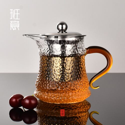 班意耐热高温玻璃加厚公道杯带茶漏功夫茶具茶海圆形公杯过滤茶器