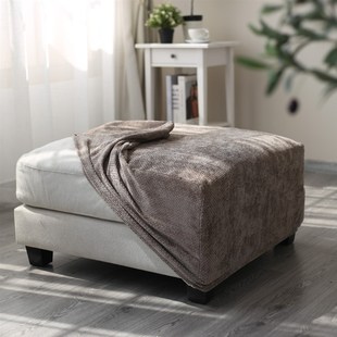 全包正方形沙发套罩雪尼尔脚踏套沙发踏脚凳保护罩套矮凳定做定制