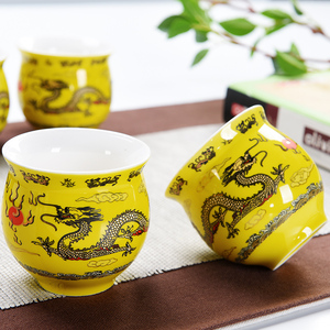鑫茗轩青花陶瓷家用双层茶杯功夫茶具品茗杯隔热防烫手茶水杯大号