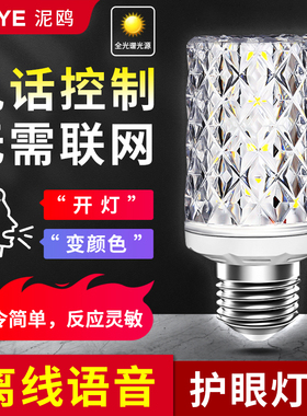 语音灯泡离线智能控制全光谱护眼led螺口e27儿童老年人卧室起夜灯