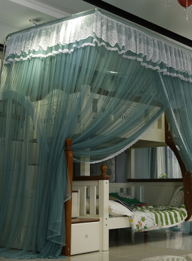 儿童双层子母床蚊帐1.5m上下床梯形书柜款高低床u型伸缩1.2米1.35