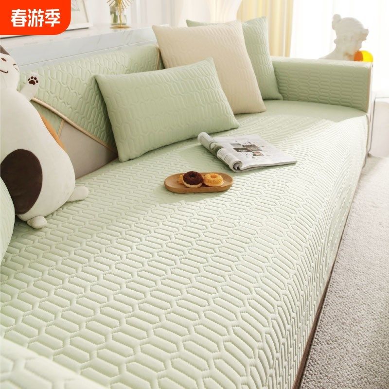 夏季冰丝乳胶沙发垫子沙发套罩2025新款凉席垫防滑靠背盖布巾现代