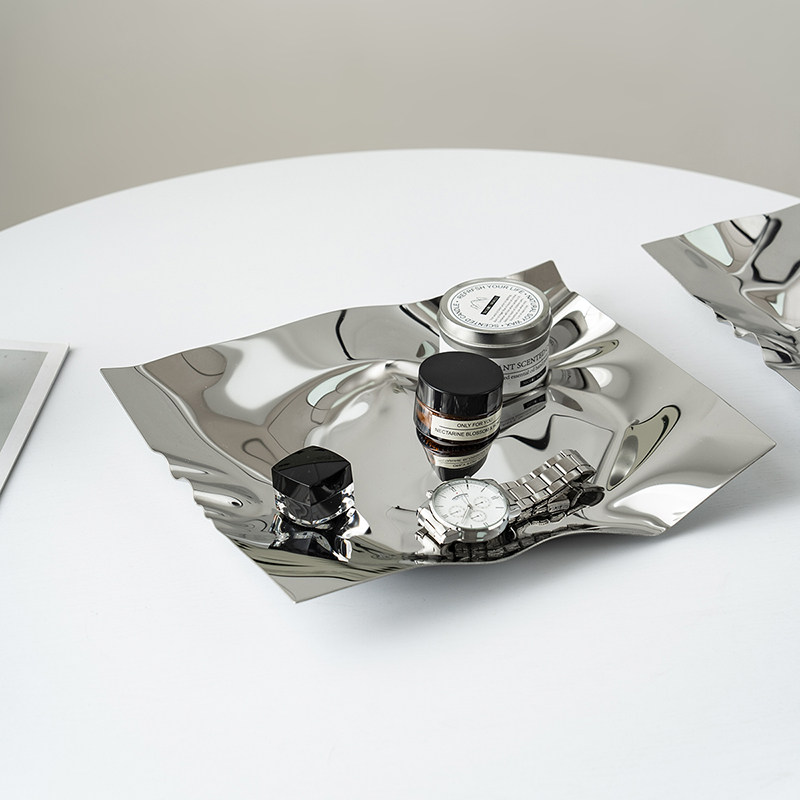 LIXADA304不锈钢创意水果盘镜面家用茶几盘客厅零食轻奢摆件托盘,收纳整理,收纳盘,淘宝优惠券,粉丝福利购,淘宝优惠卷