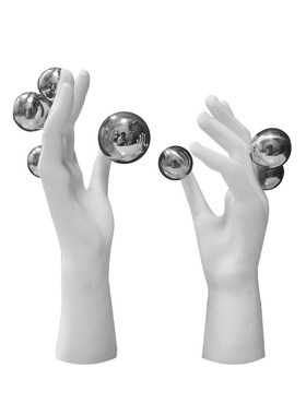 轻奢创意酒店样板间客厅玄关展厅酒柜简约艺术双手装饰品软装摆件