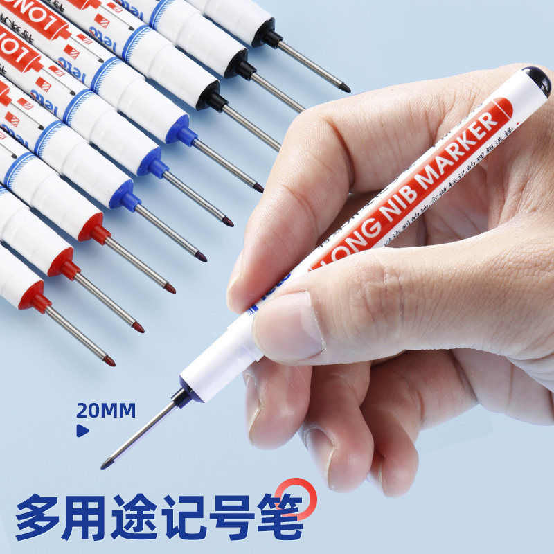 长头记号笔加长油性防水不掉色定制木工用记号笔细头长嘴深孔标记,文具电教/文化用品/商务用品,记号笔,淘宝优惠券,粉丝福利购,淘宝优惠卷