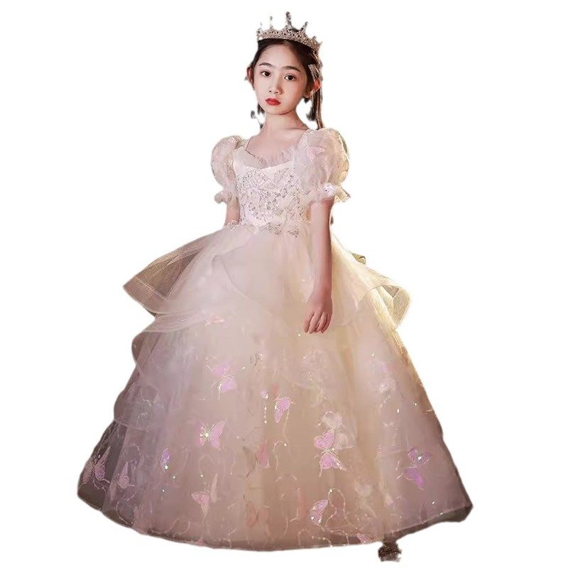 大码胖女孩高端礼服公主裙女大童生日主持人花童小女孩钢琴演出服