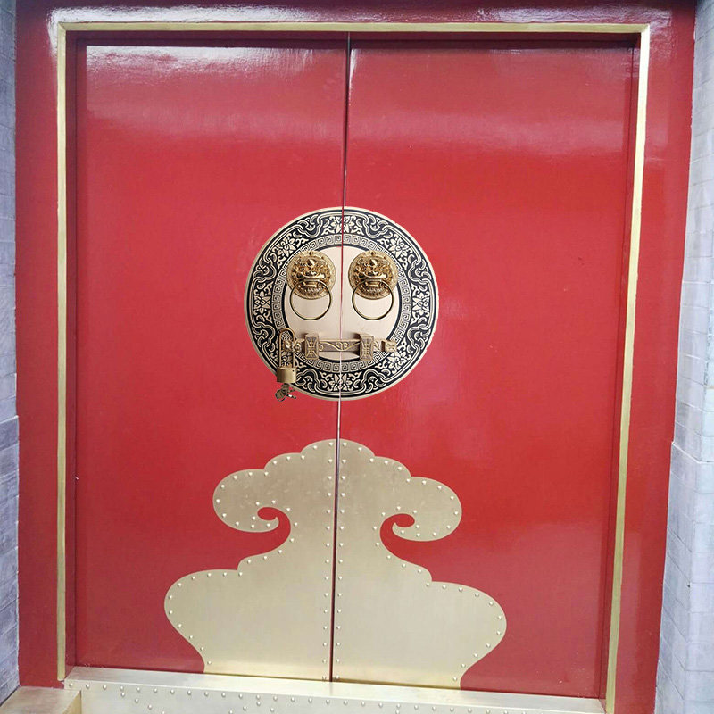 仿古大门装饰门栓门锁纯铜拉手老式门环把手中式木门配件插销挂锁