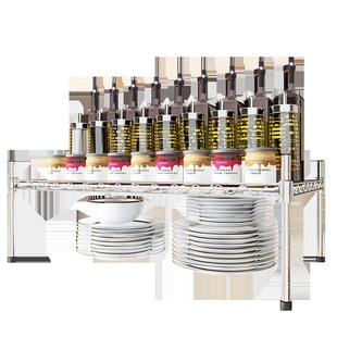 厨房304不锈钢单层10cm高架子多功能带垫板盆栽盆架茶杯桌面台面