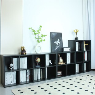 格子柜实木方格储物柜自由组合模块儿童收纳矮落地书柜客厅置物架