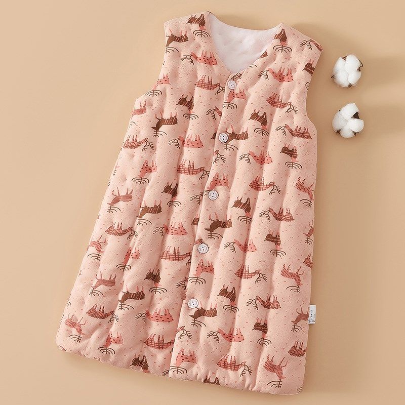 手工纯棉花睡袋秋冬季加厚宝宝睡觉腹围保暖婴幼儿童睡袍防踢被