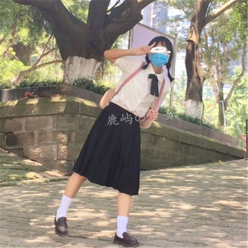 包邮基础款JK制服裙长裙中长裙半身裙学生裙子百褶裙黑色灰色绀色