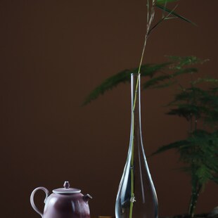 素功瑾礼中式透明小号床头玻璃花瓶插花水养水培客厅桌面禅意摆件